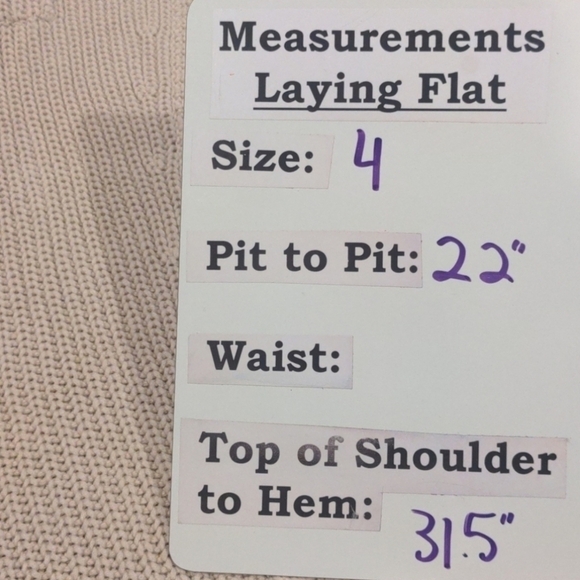 Wrap London Open Front Warm Ecru Knitted Cardigan Sweater with Pockets size 4 - Picture 8 of 8